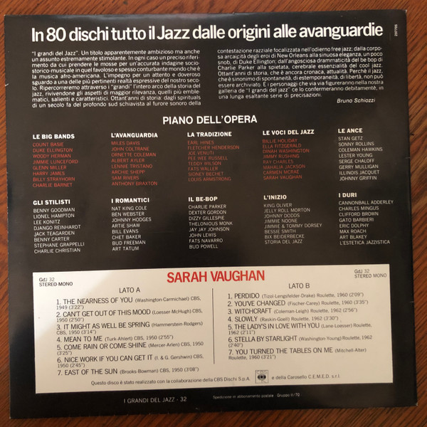 Sarah Vaughan - Sarah Vaughan | Fabbri Editori (GdJ 32) - 2