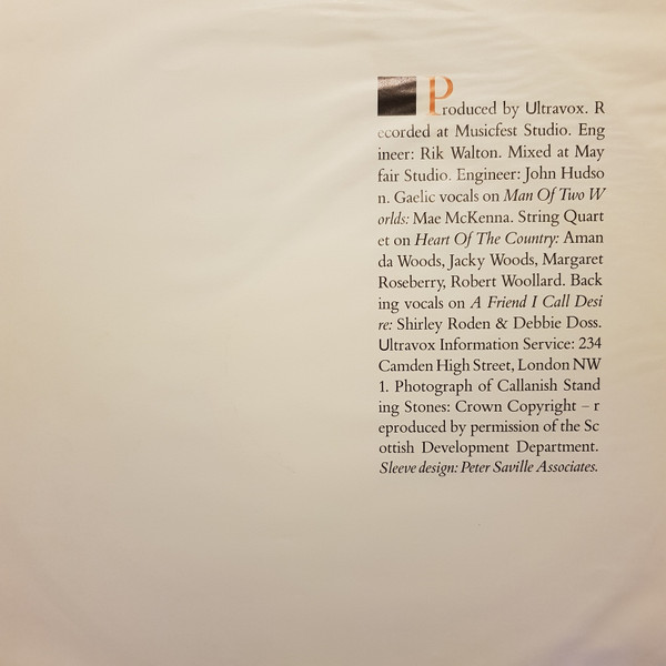 Ultravox - Lament | Chrysalis (CDL 1459) - 3
