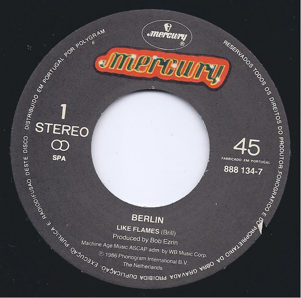 Berlin - Like Flames | Mercury (888 134-7) - 3
