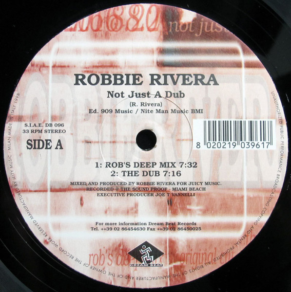 Robbie Rivera - Not Just A Dub | Dream Beat (DB 096) - 2 Robbie Rivera - Not Just A Dub | Dream Beat (DB 096) - 2