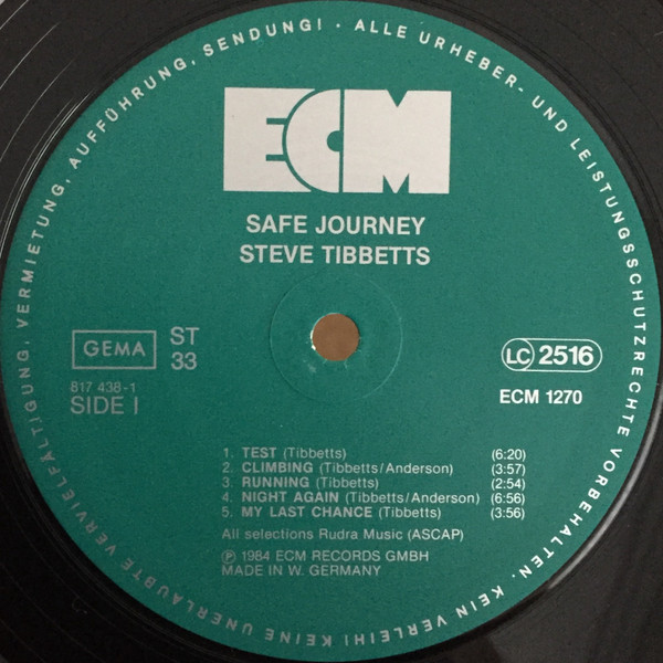 Steve Tibbetts - Safe Journey | ECM Records (ECM 1270) - 3 Steve Tibbetts - Safe Journey | ECM Records (ECM 1270) - 3