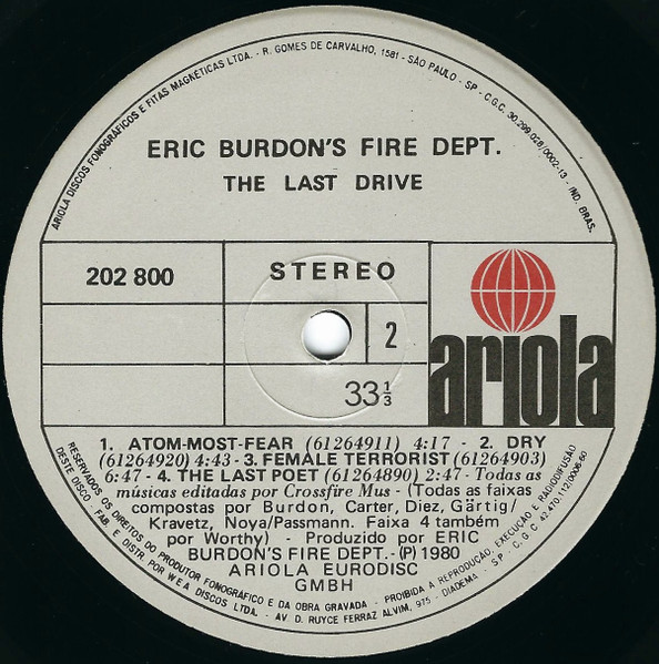 Eric Burdon's Fire Dept. - Last Drive | Ariola (202 800) - 4