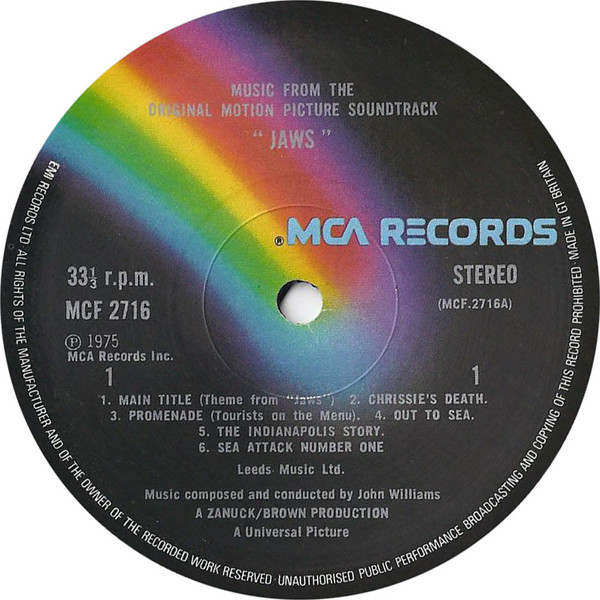 John Williams - Jaws (Music From The Original Motion Picture Soundtrack) | MCA Records (MCF 2716) - 3
