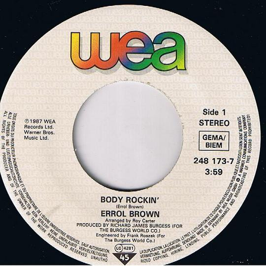 Errol Brown - Body Rockin' | WEA (248 173-7) - 3 Errol Brown - Body Rockin' | WEA (248 173-7) - 3