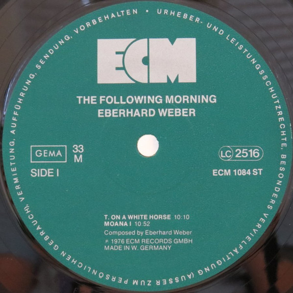 Eberhard Weber - The Following Morning | ECM Records (ECM 1084) - 3 Eberhard Weber - The Following Morning | ECM Records (ECM 1084) - 3