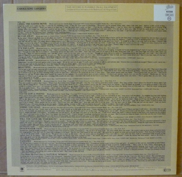Carole King - Tapestry | CBS Mastersound (EPCH 82308) - 2 Carole King - Tapestry | CBS Mastersound (EPCH 82308) - 2
