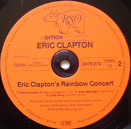 Eric Clapton - Eric Clapton's Rainbow Concert | RSO (2479 274)