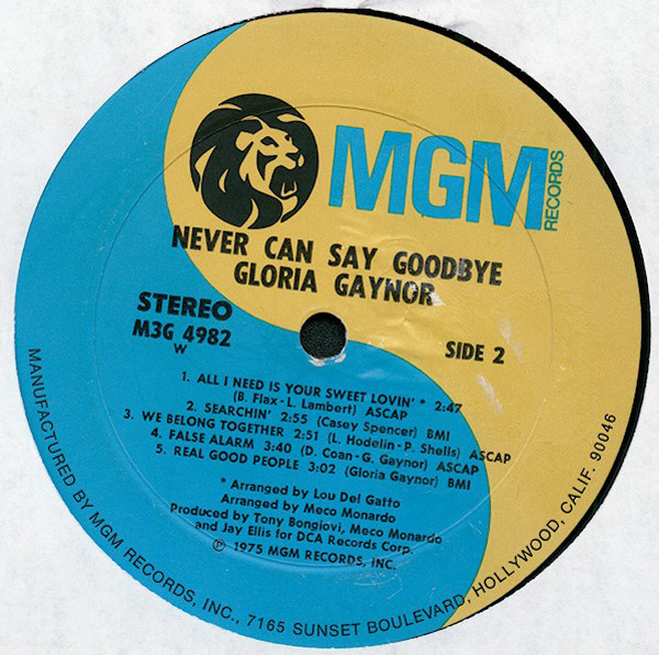 Gloria Gaynor - Never Can Say Goodbye [Vinyl] | MGM Records (M3G 4982) - 4