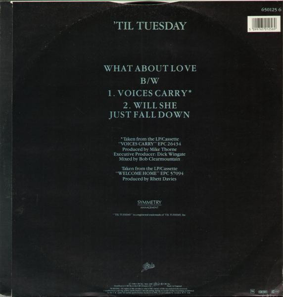 'Til Tuesday - What About Love | Epic (650125 6) - 2