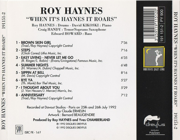 Roy Haynes Group - When It's Haynes It Roars! | Disques Dreyfus (191151-2) - 2 Roy Haynes Group - When It's Haynes It Roars! | Disques Dreyfus (191151-2) - 2