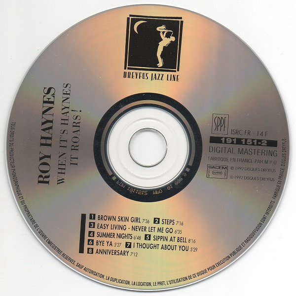 Roy Haynes Group - When It's Haynes It Roars! | Disques Dreyfus (191151-2) - 3 Roy Haynes Group - When It's Haynes It Roars! | Disques Dreyfus (191151-2) - 3
