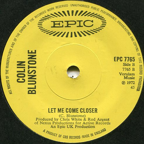 Colin Blunstone - Say You Don't Mind | Epic (EPC 7765) - 2