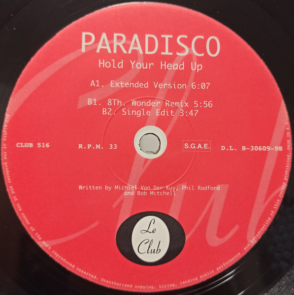 Paradisco - Hold Your Head Up | Le Club (CLUB 516) - 3