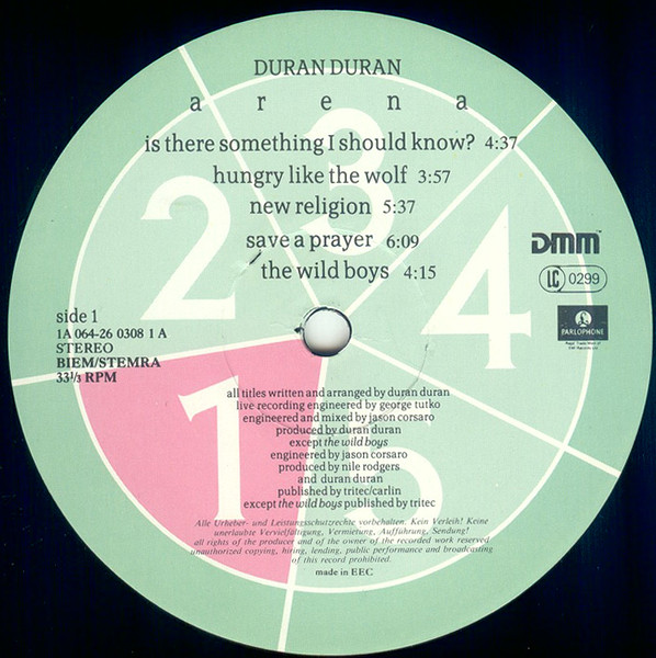 Duran Duran - Arena | Parlophone (1A 064 26 0308 1) - 4