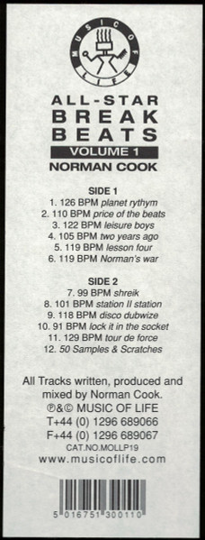 Norman Cook - All-Star Breakbeats Volume 1 | Music Of Life (MOLLP19) - 4