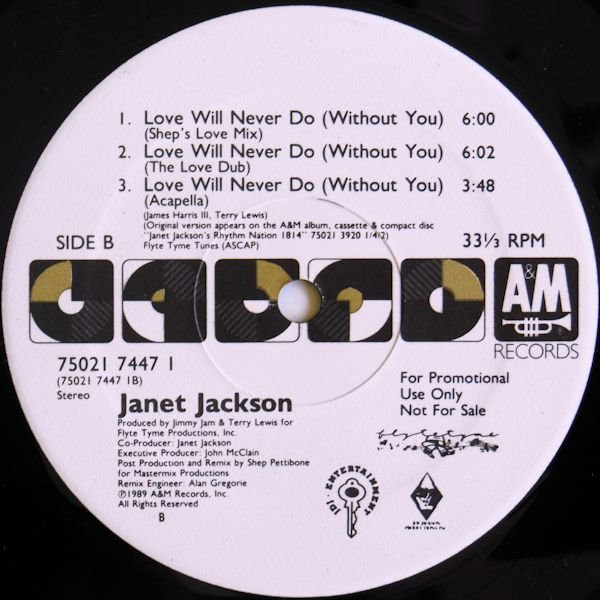 Janet Jackson - Love Will Never Do (Without You) | A&M Records (75021 7447 1) - 2