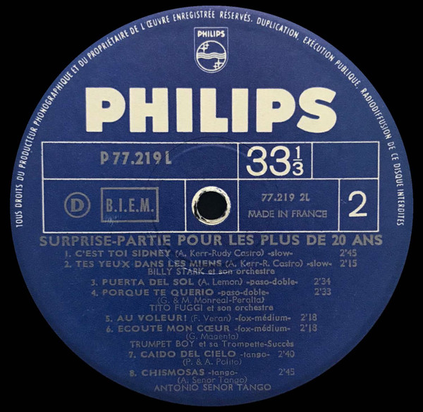 Various - Surprise-Partie Pour Les Plus De 20 Ans | Philips (P 77.219 L) - 4 Various - Surprise-Partie Pour Les Plus De 20 Ans | Philips (P 77.219 L) - 4