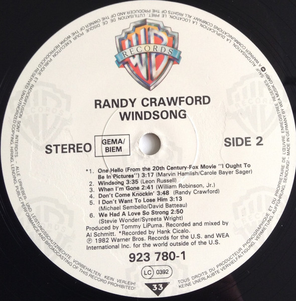 Randy Crawford - Windsong | Warner Bros. Records (923 780-1) - 4