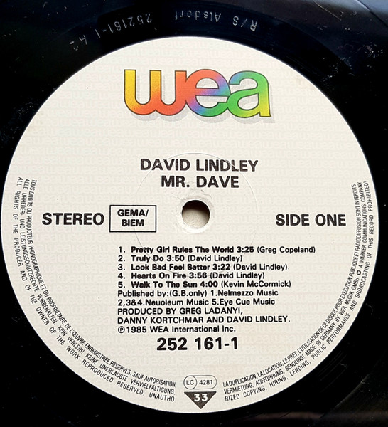 David Lindley - Mr. Dave | WEA (252 161-1) - 4