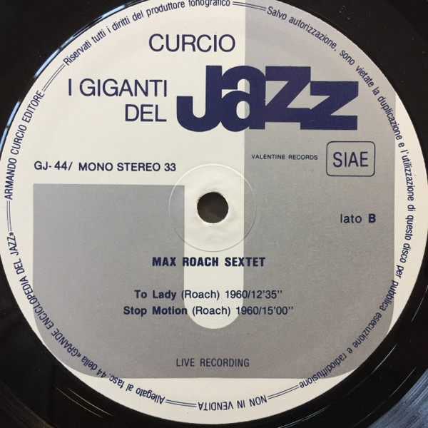 Art Blakey / Freddie Hubbard / Horace Silver / Max Roach - I Giganti Del Jazz Vol. 44 | Curcio (GJ-44) - 4