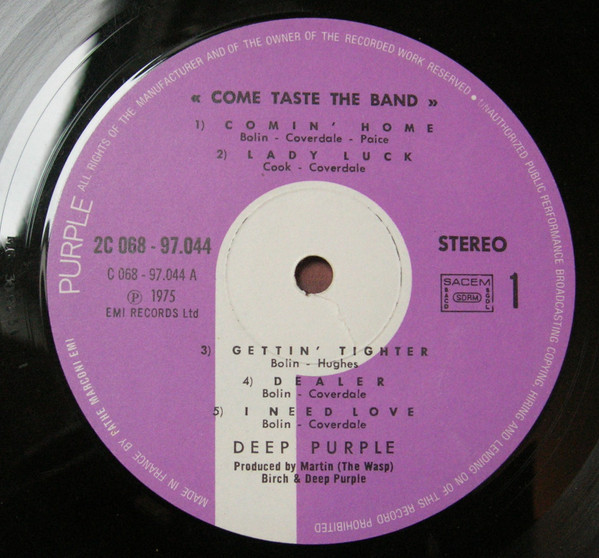 Deep Purple - Come Taste The Band | Purple Records (2C 068-97044) - 3 Deep Purple - Come Taste The Band | Purple Records (2C 068-97044) - 3
