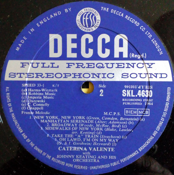 Caterina Valente - I Happen To Like New York | Decca (SKL 4630) - 4 Caterina Valente - I Happen To Like New York | Decca (SKL 4630) - 4