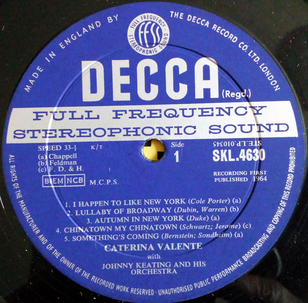 Caterina Valente - I Happen To Like New York | Decca (SKL 4630) - 3 Caterina Valente - I Happen To Like New York | Decca (SKL 4630) - 3
