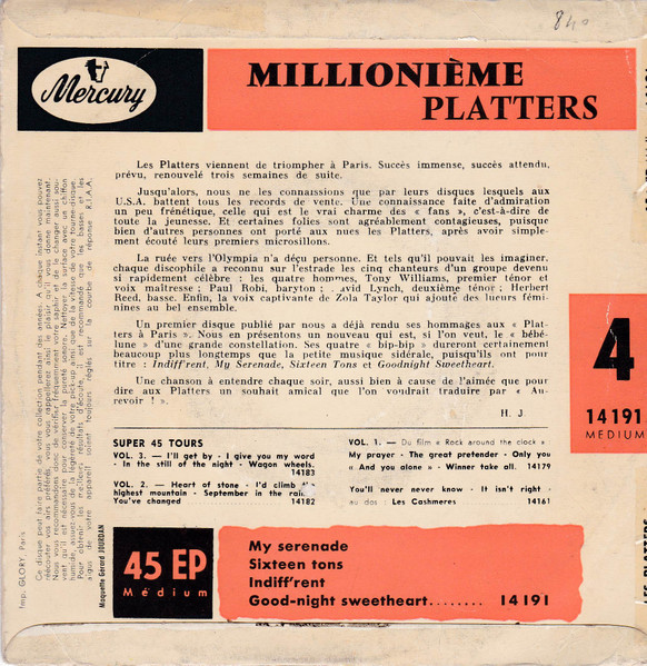 The Platters - Millionième! | Mercury (14191) - 2