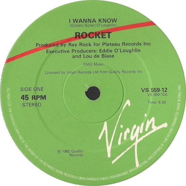 Rocket - I Wanna Know | Virgin (VS 559-12) - 3