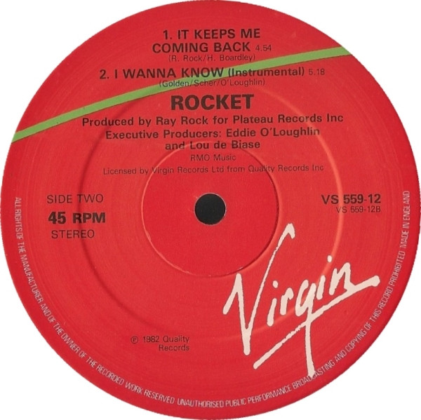 Rocket - I Wanna Know | Virgin (VS 559-12) - 4