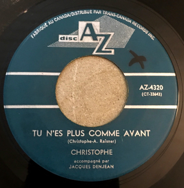 Christophe - Les Marionnettes / Tu N'Es Plus Comme Avant (7") [Vinyl] | Disc'AZ (AZ-4320) - 2