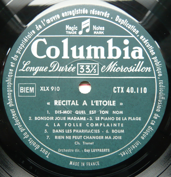 Charles Trenet - Récital À L' Étoile | Columbia (CTX 40.110) - 3 Charles Trenet - Récital À L' Étoile | Columbia (CTX 40.110) - 3