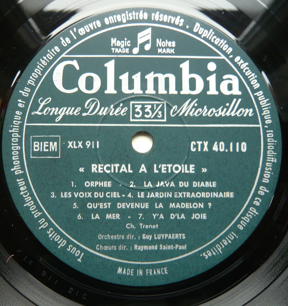 Charles Trenet - Récital À L' Étoile | Columbia (CTX 40.110) - 4 Charles Trenet - Récital À L' Étoile | Columbia (CTX 40.110) - 4