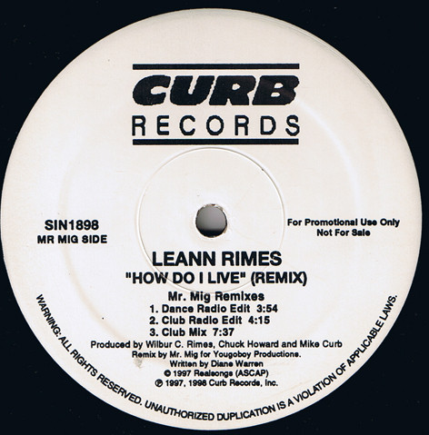 LeAnn Rimes - How Do I Live (Remix) | Curb Records (SIN1898)