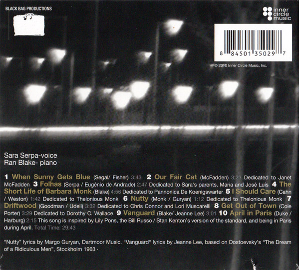 Ran Blake , Sara Serpa - Camera Obscura | Inner Circle Music (INCM 015CD) - 2