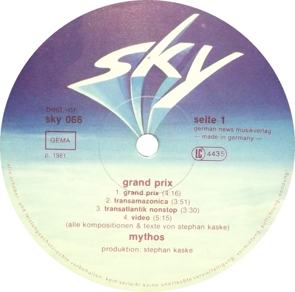 Mythos - Grand Prix | Sky Records (sky 066) - 3 Mythos - Grand Prix | Sky Records (sky 066) - 3