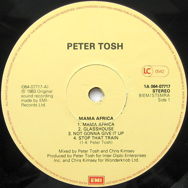 Peter Tosh - Mama Africa | EMI (1A 064-07717) - 2 Peter Tosh - Mama Africa | EMI (1A 064-07717) - 2