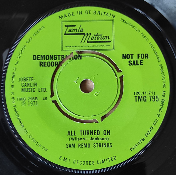 San Remo Golden Strings - Festival Time / All Turned On | Tamla Motown (TMG 795) - 2