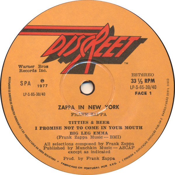 Frank Zappa - Zappa In New York | Discreet (LP-S-65-39/40) - main