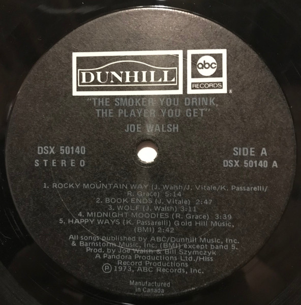 Joe Walsh - The Smoker You Drink, The Player You Get [Vinyl] | ABC/Dunhill Records (DSX-50140) - 4