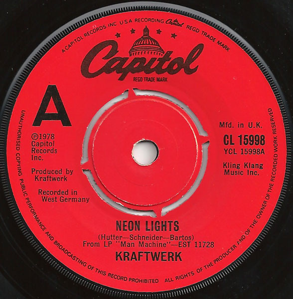 Kraftwerk - Neon Lights | Capitol Records (CL 15998)
