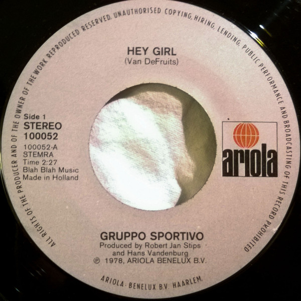 Gruppo Sportivo - Hey Girl | Ariola (100052) - 3