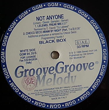 Black Box - Not Anyone | Groove Groove Melody (GGM 94.35/S) - 2