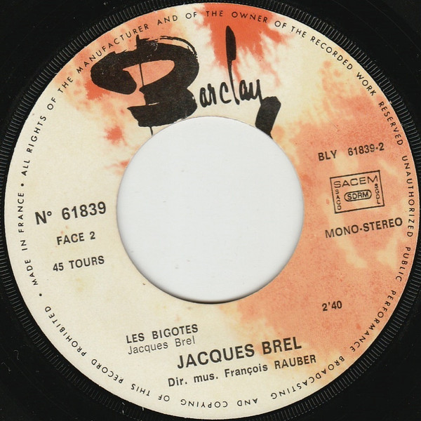 Jacques Brel - Le Plat Pays / Les Bigotes | Barclay (61 839) - 4