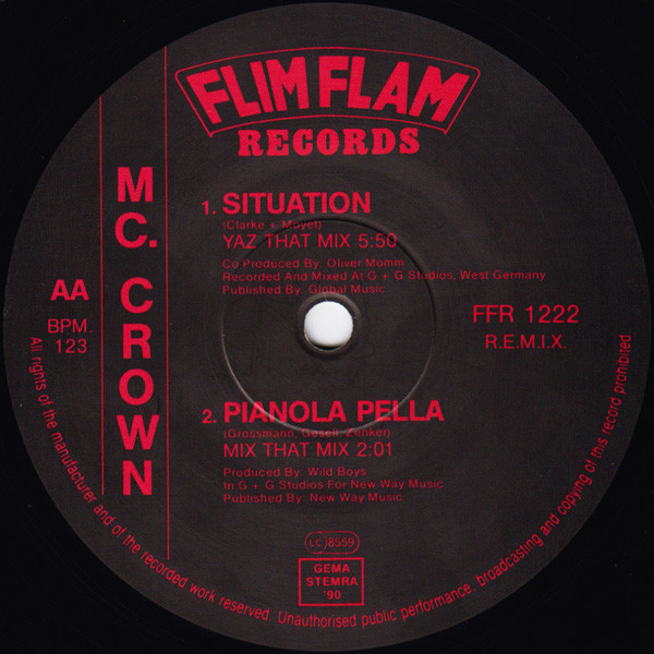 MC Crown Featuring Rhythem System - Situation (New Hip House Remix) | Flim Flam Records (FFR 1222 / REMIX) - 2