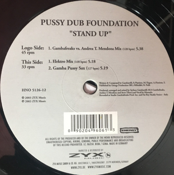 Pussy Dub Foundation - Stand Up | House No. (HNO 5126-12)