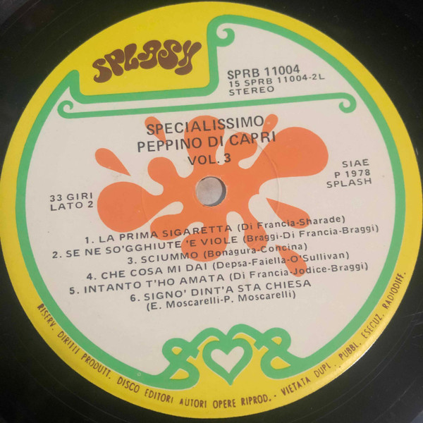 Peppino Di Capri - Specialissimo Vol.3 | Splash (SPRB 11004) - 4