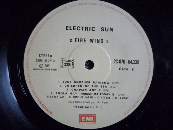 Electric Sun - Fire Wind | EMI (2 C070 64226) - 4 Electric Sun - Fire Wind | EMI (2 C070 64226) - 4