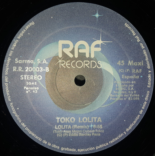 Toko - Lolita | Raf Records (R.R. 20003) - 4