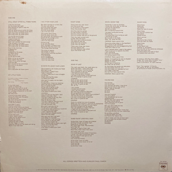 Paul Simon - Still Crazy After All These Years | Columbia (PC 33540) - 2 Paul Simon - Still Crazy After All These Years | Columbia (PC 33540) - 2